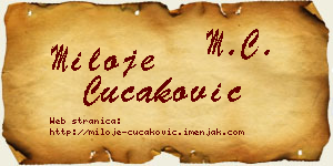 Miloje Čučaković vizit kartica